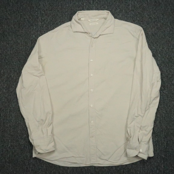 Suitsupply Shirt Mens Large 16.5 Khaki Tan Egyptian Cotton Slim Micro Corduroy - Picture 1 of 10